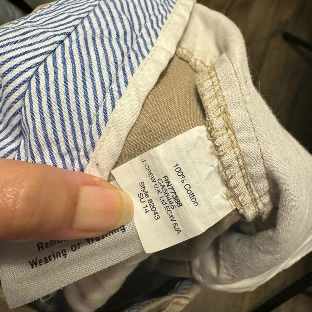 J.Crew Tan Khaki 3” Chino Shorts Size 12